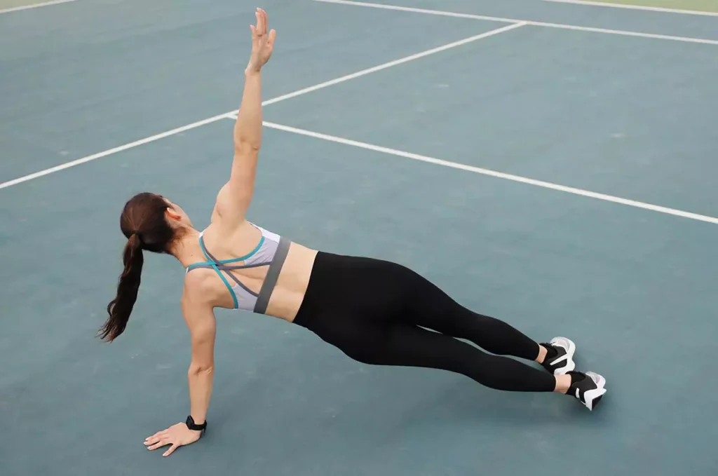 Side Plank Crunch Exercise